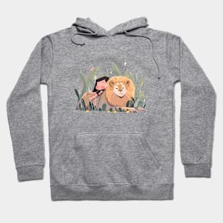 Adorable Lion Animal Loving Cuddle Embrace Children Kid Tenderness Hoodie